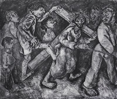 Otto Pankok, Die Kreuztragung (aus dem Zyklus Die Passion, Blatt 44), 1933/34, Otto Pankok Stiftung Otto Pankok, Die Kreuztragung (aus dem Zyklus Die Passion, Blatt 44), 1933/34, Otto Pankok Stiftung