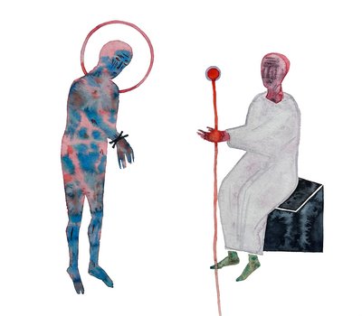 Danylo Movchan, Christus vor Pilatus (aus der fortlaufenden Folge Krieg in der Ukraine), 2024, Eigentum des Künstlers Danylo Movchan, Christus vor Pilatus (aus der fortlaufenden Folge Krieg in der Ukraine), 2024, Eigentum des Künstlers